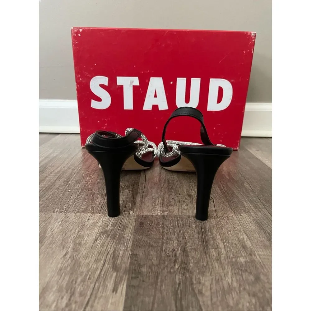 STAUD Women's Nicolette Rhinestone Slingback High Heel Sandals